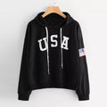 Women's Hoodie USA Flag Printed Sweatshirt Long Sleeve Pullover Tops